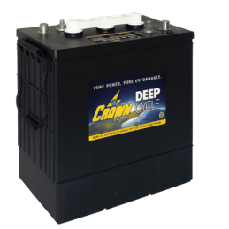 Batteries alimentation 6V, 350Ah, dim. 310x183x366 mm, bornes en diagonale, Standard, acide/plomb, CROWN