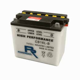 Batteries demarrage 12V, 19Ah, 215A EN, dim. 175x100x155 mm, borne positive a droite, pack acide, acide/plomb, POWERDAO