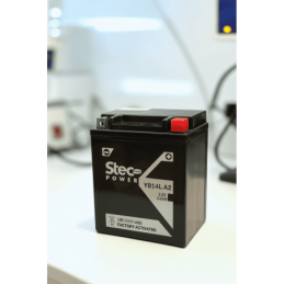 Batteries demarrage 12V, 14Ah, 175A EN, dim. 135x89x164 mm, borne positive a droite, Standard, acide/plomb, STECO POWER