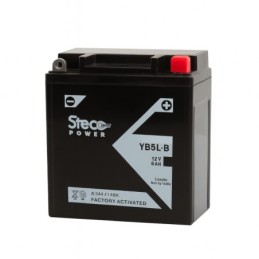 Batteries demarrage 12V, 5Ah, 60A EN, dim. 120x60x130 mm, borne positive a droite, Standard, acide/plomb, STECO POWER