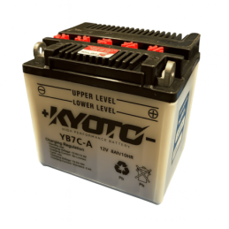 Batteries demarrage 12V, 8Ah, 104A EN, dim. 130x90x114 mm, borne positive a droite, pack acide, acide/plomb, KYOTO