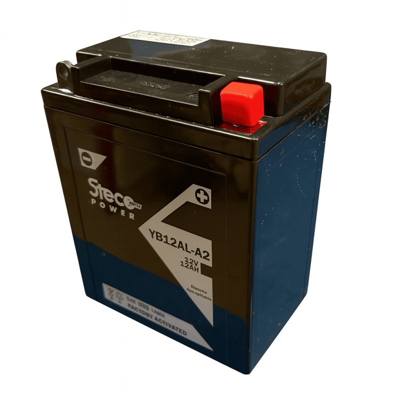 Batteries demarrage 12V, 12Ah, 165A EN, dim. 135x80x160 mm, borne positive a droite, Standard, acide/plomb, STECO POWER