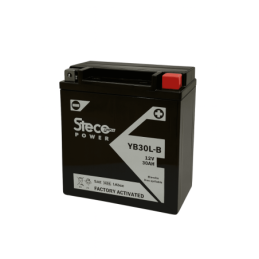 Batteries demarrage 12V, 30Ah, 320A EN, dim. 168x132x176 mm, borne positive a droite, pack acide, acide/plomb, STECO POWER