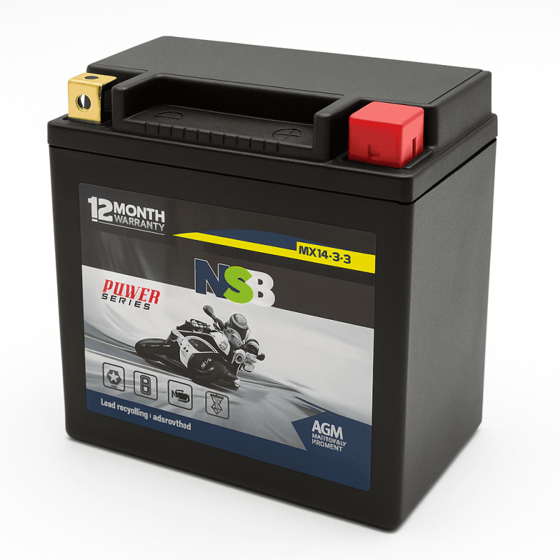 Batteries demarrage 12V, 13Ah, 210A EN, dim. 150x88x145 mm, borne positive a droite, AGM, acide/plomb, MSB