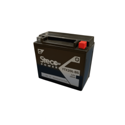 Batteries demarrage 12V, 18Ah, 270A EN, dim. 175x87x155 mm, borne positive a droite, AGM, acide/plomb, STECO POWER