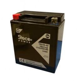 Batteries demarrage 12V, 13Ah, 220A EN, dim. 136x89x166 mm, borne positive a droite, AGM, acide/plomb, STECO POWER
