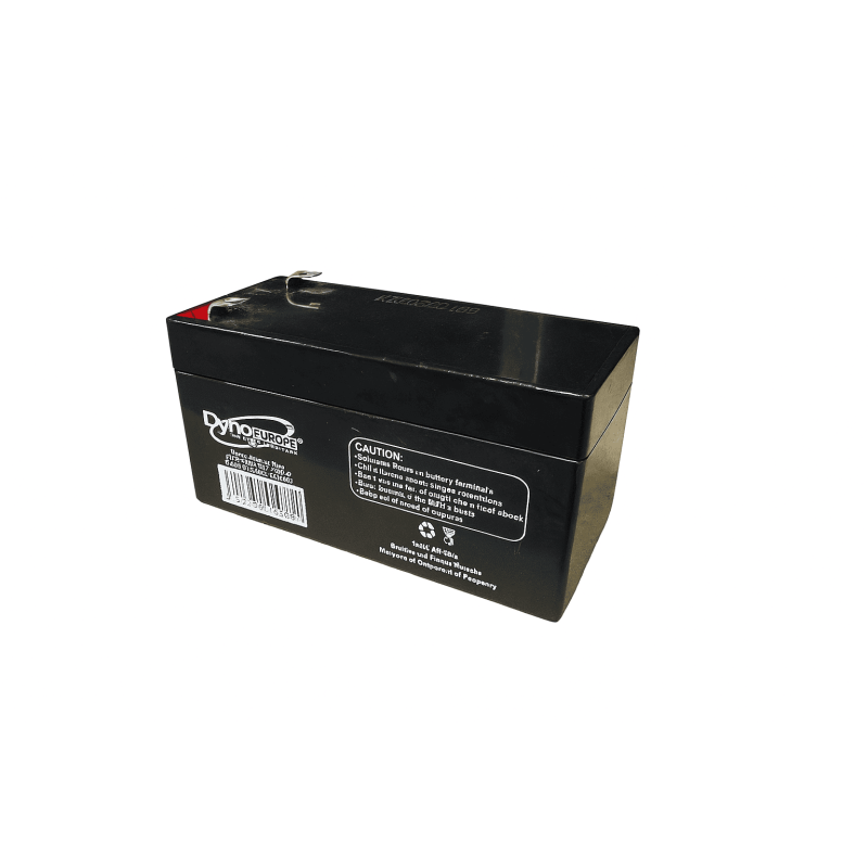 Batteries alimentation 12V, 1Ah, dim. 98x43x53 mm, borne positive a droite, AGM VRLA, acide/plomb, DYNO EUROPE
