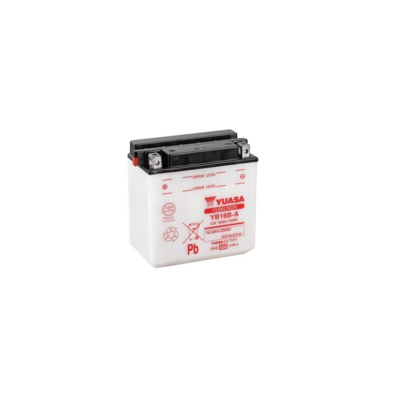 Batteries demarrage 12V, 16Ah, 215A EN, dim. 160x90x161 mm, borne positive a gauche, pack acide, acide/plomb