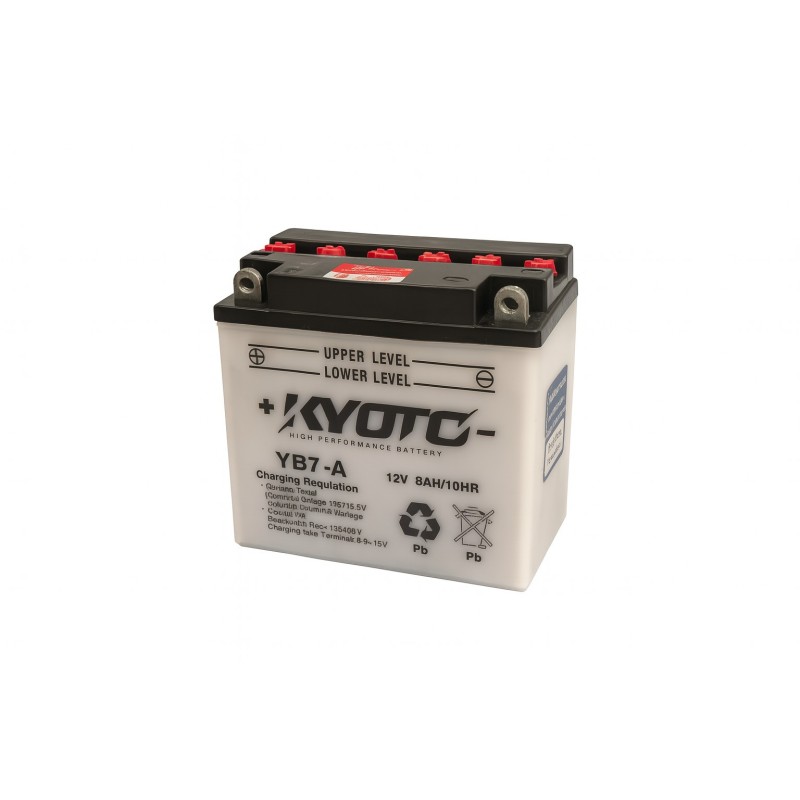 Batteries demarrage 12V, 7Ah, 105A EN, dim. 137x76x134 mm, borne positive a gauche, pack acide, acide/plomb, STECO POWER