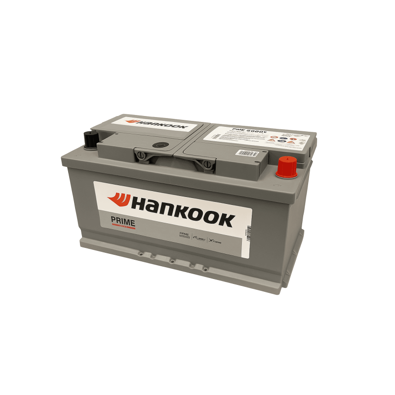 Batteries demarrage 12V, 100Ah, 830A EN, dim. 353x175x190 mm, borne positive a droite, pack acide, acide/plomb, HANKOOK