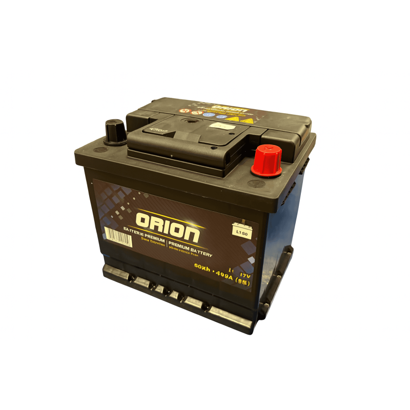 Batteries demarrage 12V, 50Ah, 450A EN, dim. 207x175x190 mm, borne positive a droite, Standard, acide/plomb, ORION