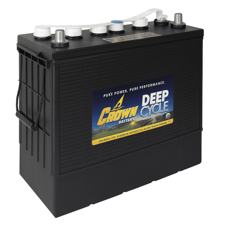 Batteries alimentation 12V, 195Ah, dim. 394x178x372 mm, borne positive a droite, Standard, acide/plomb, CROWN