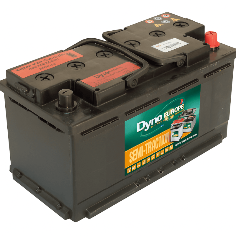 Batteries alimentation 12V, 90Ah, dim. 353x175x190 mm, borne positive a droite, Standard, acide/plomb, DYNO EUROPE