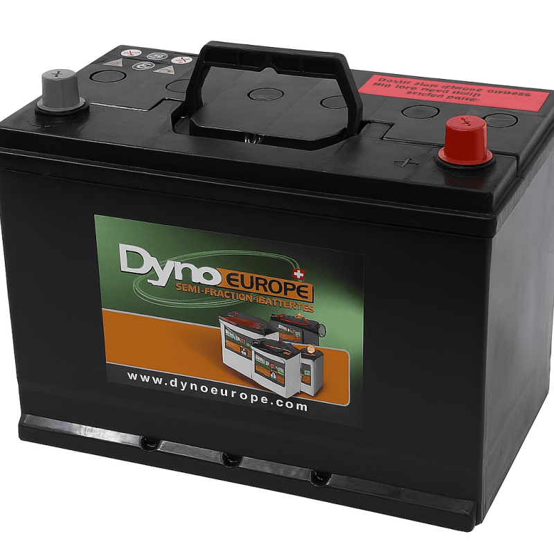 Batteries alimentation 12V, 100Ah, dim. 304x175x220 mm, borne positive a droite, Standard, acide/plomb, DYNO EUROPE