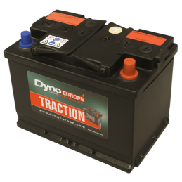 Batteries traction 12V, 60Ah, dim. 278x175x190 mm, borne positive a droite, acide/plomb, DYNO EUROPE