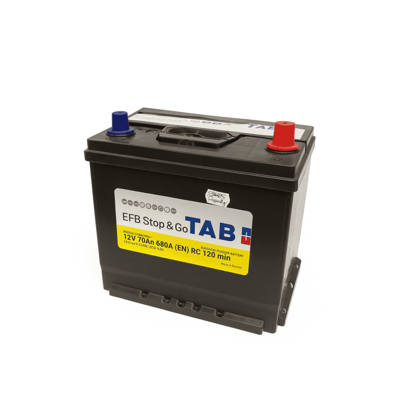 Batteries demarrage 12V, 75Ah, 760A EN, dim. 257x172x220 mm, borne positive a droite, EFB, acide/plomb, TAB