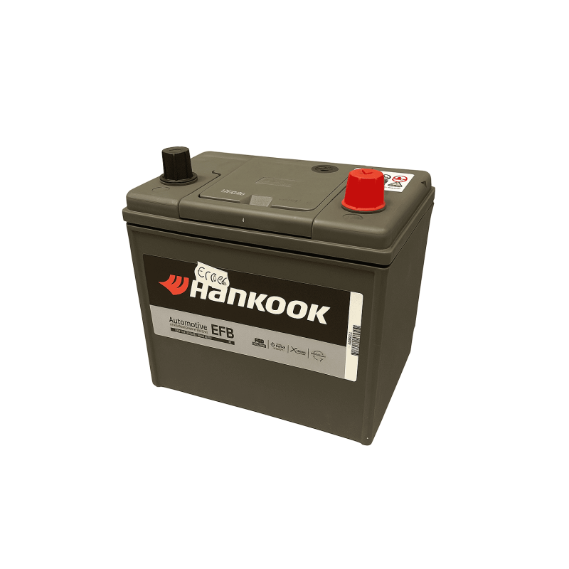 Batteries demarrage 12V, 70Ah, 670A EN, dim. 230x172x220 mm, borne positive a droite, EFB, acide/plomb, HANKOOK