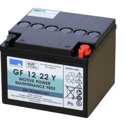 Batteries alimentation 12V, 24Ah, dim. 167x176x126 mm, borne positive a droite, gel, acide/plomb gel, SONNENSCHEIN