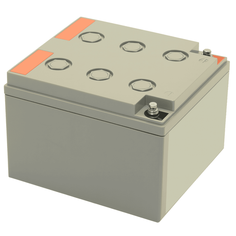 Batteries alimentation 12V, 26Ah, dim. 166x176x125 mm, borne positive a droite, gel, acide/plomb gel, DYNO EUROPE