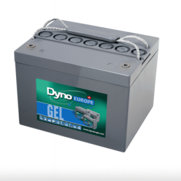 Batteries alimentation 12V, 45Ah, dim. 198x167x158 mm, borne positive a droite, gel, acide/plomb gel, DYNO EUROPE