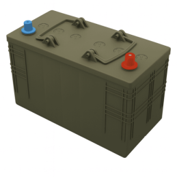 Batteries alimentation 12V, 100Ah, dim. 345x170x235 mm, borne positive a droite, gel, acide/plomb gel, DYNO EUROPE