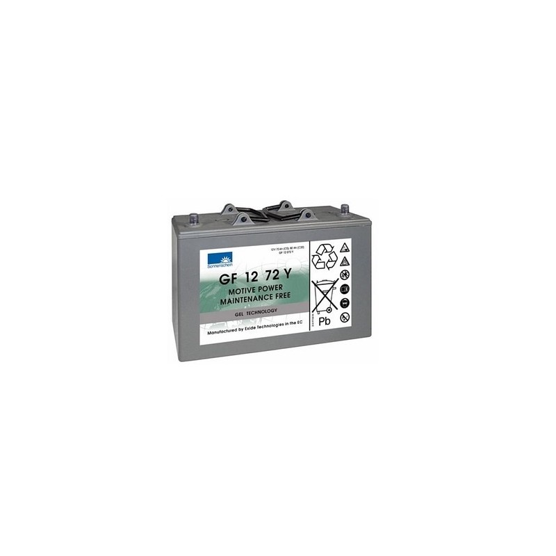 Batteries alimentation 12V, 80Ah, dim. 330x171x235 mm, borne positive a gauche, gel VRLA, acide/plomb gel, SONNENSCHEIN