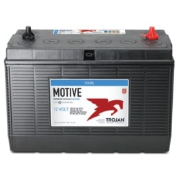Batteries alimentation 12V, 130Ah, dim. 329x171x243 mm, bornes centrees, Standard, acide/plomb, TROJAN