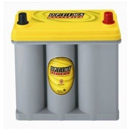Batteries demarrage 12V, 38Ah, 575A EN, dim. 228x127x227 mm, bornes centrees, AGM en spirale, acide/plomb, OPTIMA