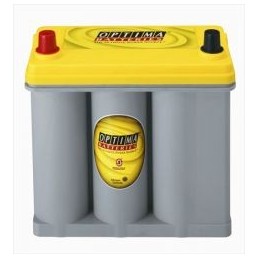 Batteries demarrage 12V, 38Ah, 575A EN, dim. 228x127x227 mm, bornes centrees, AGM en spirale, acide/plomb, OPTIMA