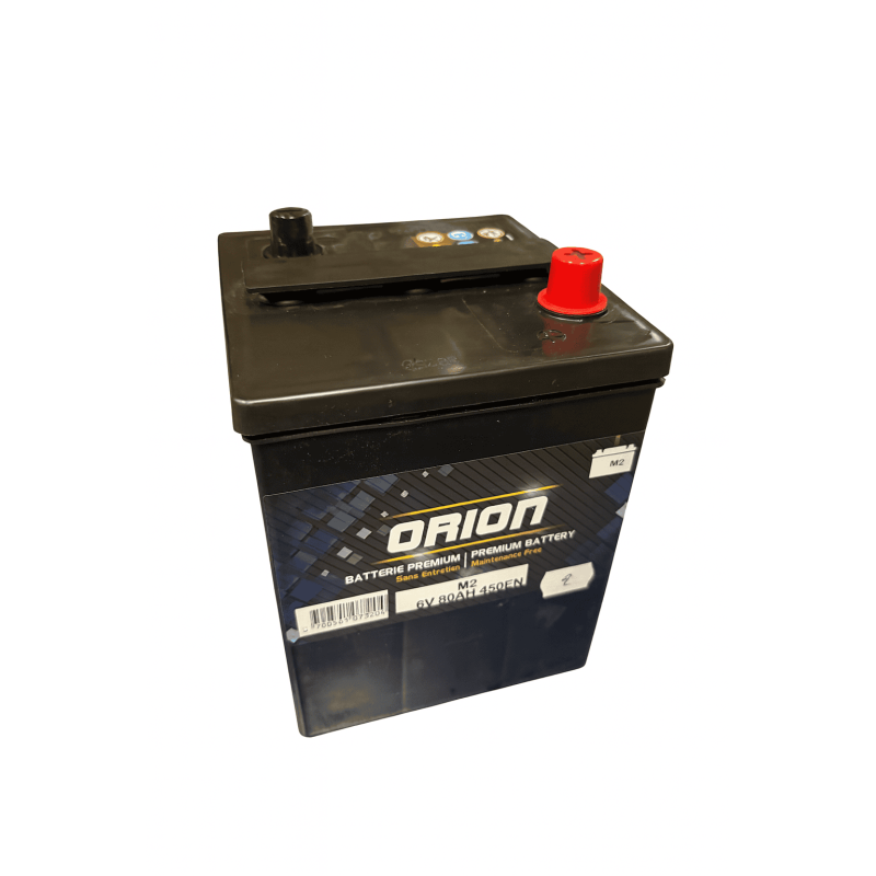 Batteries demarrage 6V, 82Ah, 450A EN, dim. 164x150x217 mm, bornes en diagonale, Standard, acide/plomb, ORION