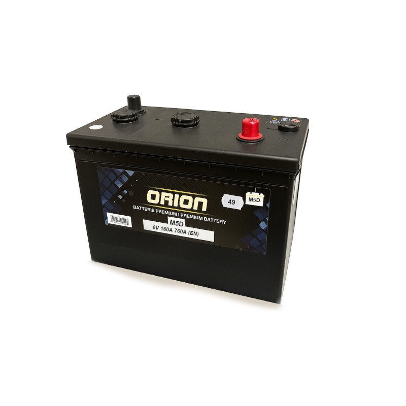 Batteries demarrage 6V, 160Ah, 760A EN, dim. 330x174x236 mm, bornes en diagonale, Standard, acide/plomb, ORION