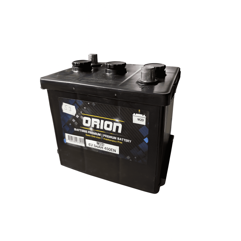 Batteries demarrage 6V, 84Ah, 500A EN, dim. 216x170x187 mm, bornes en diagonale, Standard, acide/plomb, ORION