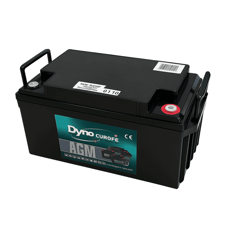 Batteries alimentation 12V, 70Ah, dim. 350x166x175 mm, borne positive a droite, AGM VRLA, acide/plomb, DYNO EUROPE
