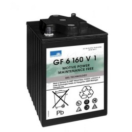 Batteries alimentation 6V, 196Ah, dim. 246x192x275 mm, bornes en diagonale, gel VRLA, acide/plomb gel, SONNENSCHEIN