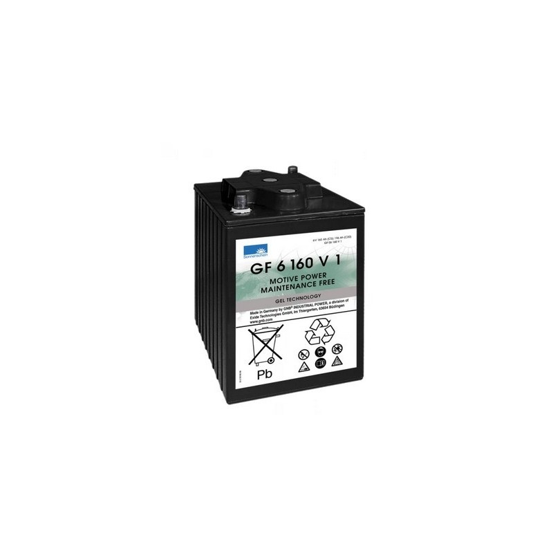Batteries alimentation 6V, 196Ah, dim. 246x192x275 mm, bornes en diagonale, gel VRLA, acide/plomb gel, SONNENSCHEIN