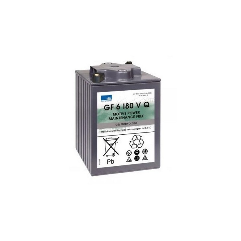Batteries alimentation 6V, 200Ah, dim. 246x192x275 mm, bornes en diagonale, gel VRLA, acide/plomb gel, SONNENSCHEIN