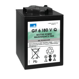 Batteries alimentation 6V, 200Ah, dim. 246x192x282 mm, bornes en diagonale, gel, acide/plomb gel, SONNENSCHEIN