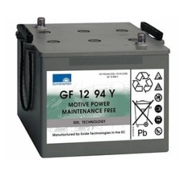 Batteries alimentation 12V, 110Ah, dim. 284x267x230 mm, bornes en diagonale, gel VRLA, acide/plomb gel, SONNENSCHEIN
