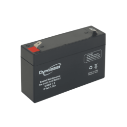 Batteries alimentation 6V, 1Ah, dim. 97x24x51 mm, borne positive a gauche, AGM VRLA, acide/plomb, DYNO EUROPE