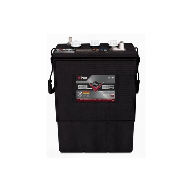 Batteries alimentation 6V, 362Ah, dim. 313x174x417 mm, bornes en diagonale, Standard, acide/plomb, TROJAN