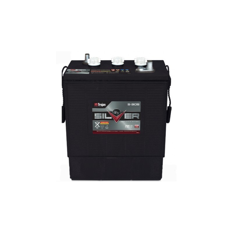 Batteries alimentation 6V, 295Ah, dim. 314x174x366 mm, bornes en diagonale, Standard, acide/plomb, TROJAN