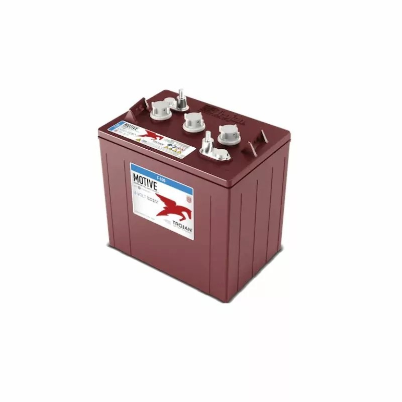 Batteries alimentation 6V, 225Ah, dim. 262x181x281 mm, bornes en diagonale, avec entretien, acide/plomb, TROJAN