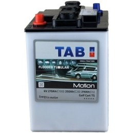 Batteries alimentation 6V, 250Ah, dim. 244x190x275 mm, bornes en diagonale, tubulaire, acide/plomb, TAB