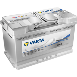 Batteries alimentation 12V, 80Ah, dim. 315x175x190 mm, borne positive a droite, AGM, acide/plomb, VARTA