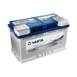 Batteries alimentation 12V, 80Ah, dim. 315x175x190 mm, borne positive a droite, EFB, acide/plomb, VARTA