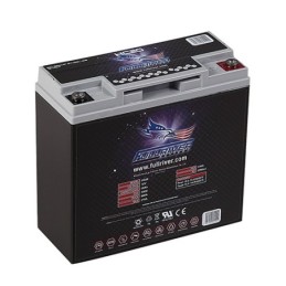 Batteries demarrage 12V, 20Ah, dim. 181x77x167 mm, borne positive a droite, AGM, acide/plomb, FULL RIVER