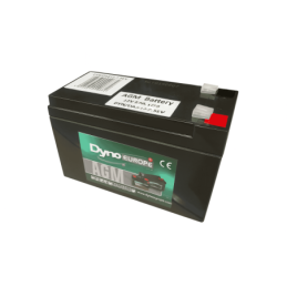 Batteries alimentation 12V, 10Ah, dim. 151x65x103 mm, borne positive a gauche, AGM VRLA, acide/plomb, DYNO EUROPE
