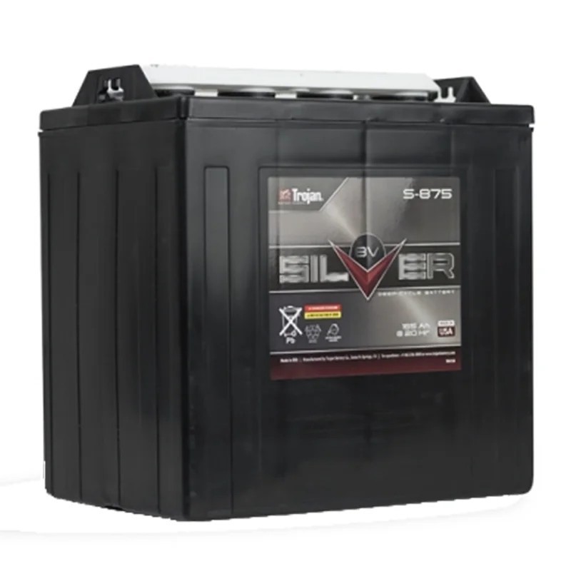 Batteries alimentation 8V, 165Ah, dim. 259x179x272 mm, borne positive a droite, Standard, acide/plomb, TROJAN