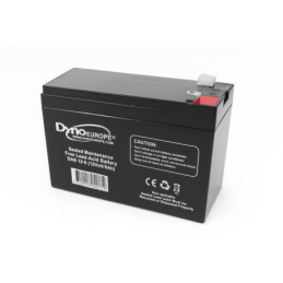 Batteries alimentation 12V, 9Ah, dim. 151x65x98 mm, borne positive a gauche, AGM VRLA, acide/plomb, DYNO EUROPE