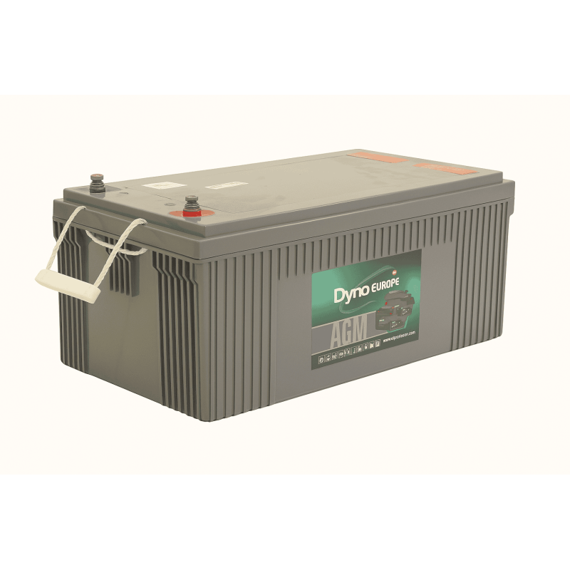 Batteries alimentation 12V, 254Ah, dim. 521x270x208 mm, borne positive a droite, AGM VRLA, acide/plomb, DYNO EUROPE